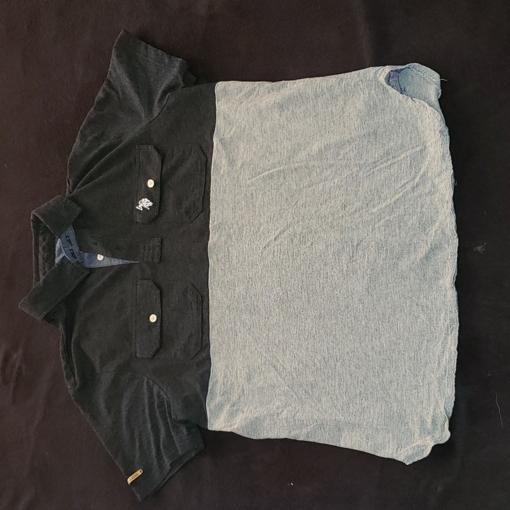 Us Polo Assn Black Mallet Polo Shirt Young Mens Slim Fit Black Size Small